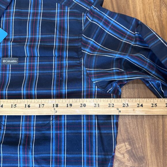Columbia Men's Vapor Ridge III Plaid Button Down Shirt Large Blue Multi New - Picture 4 of 5